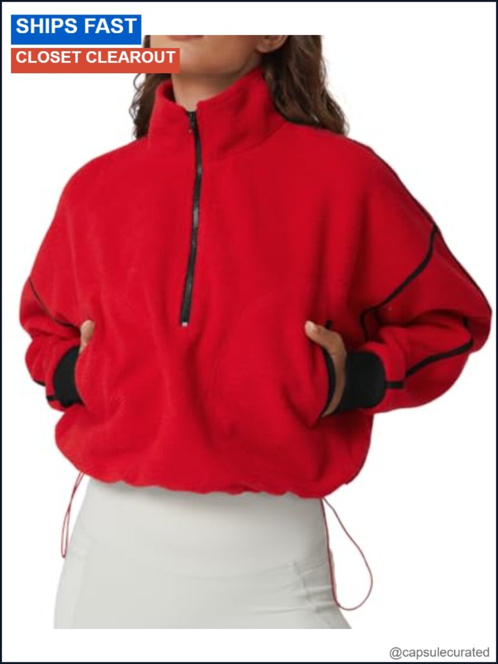 Women's Half Zip Fleece Pullover Sweatshirt Winter Long Sleeve Cozy Top